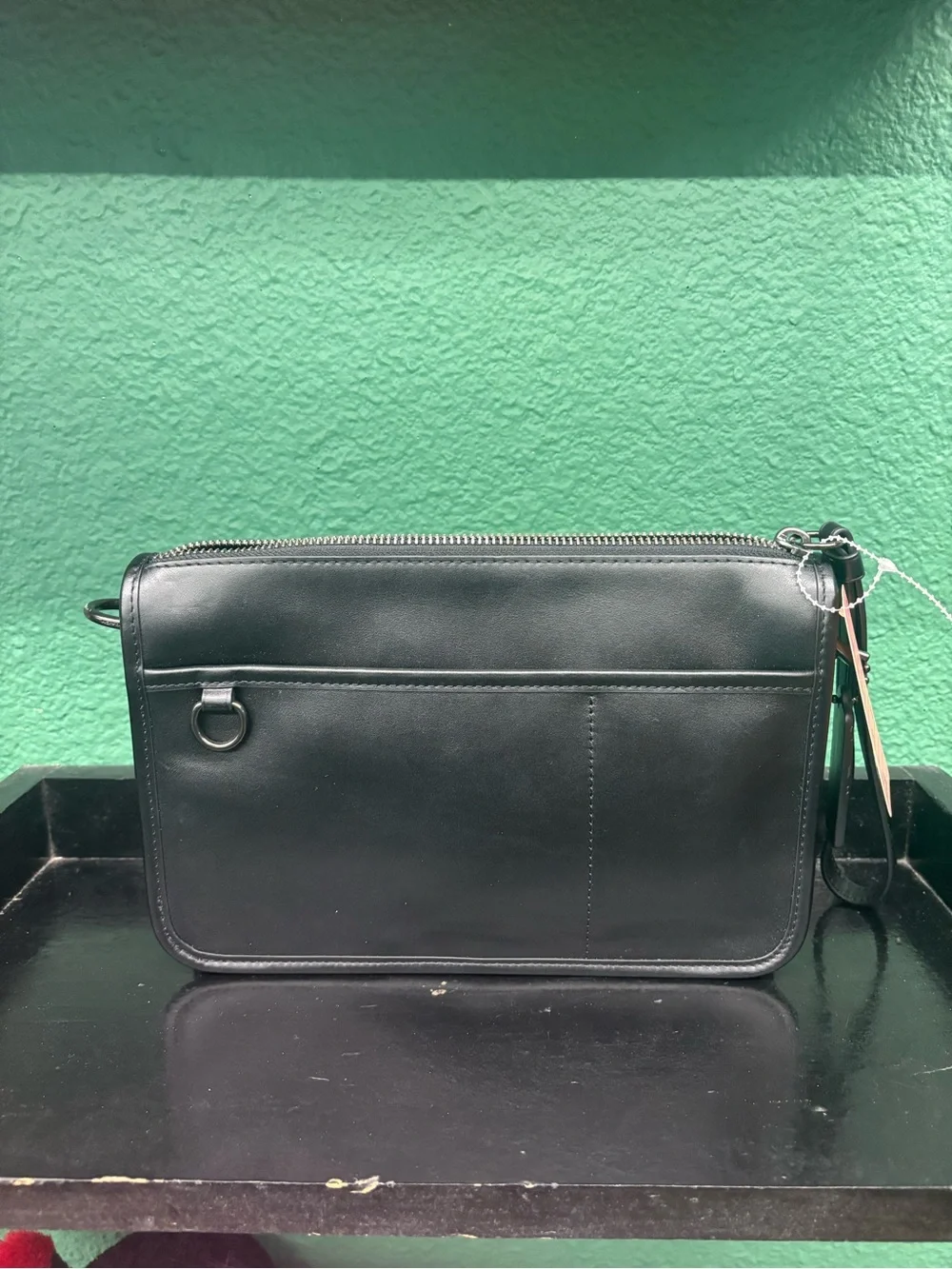 Coach Black Leather Messenger Crossbody Bag